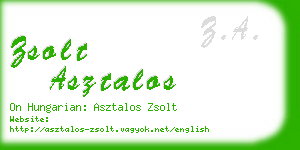 zsolt asztalos business card
